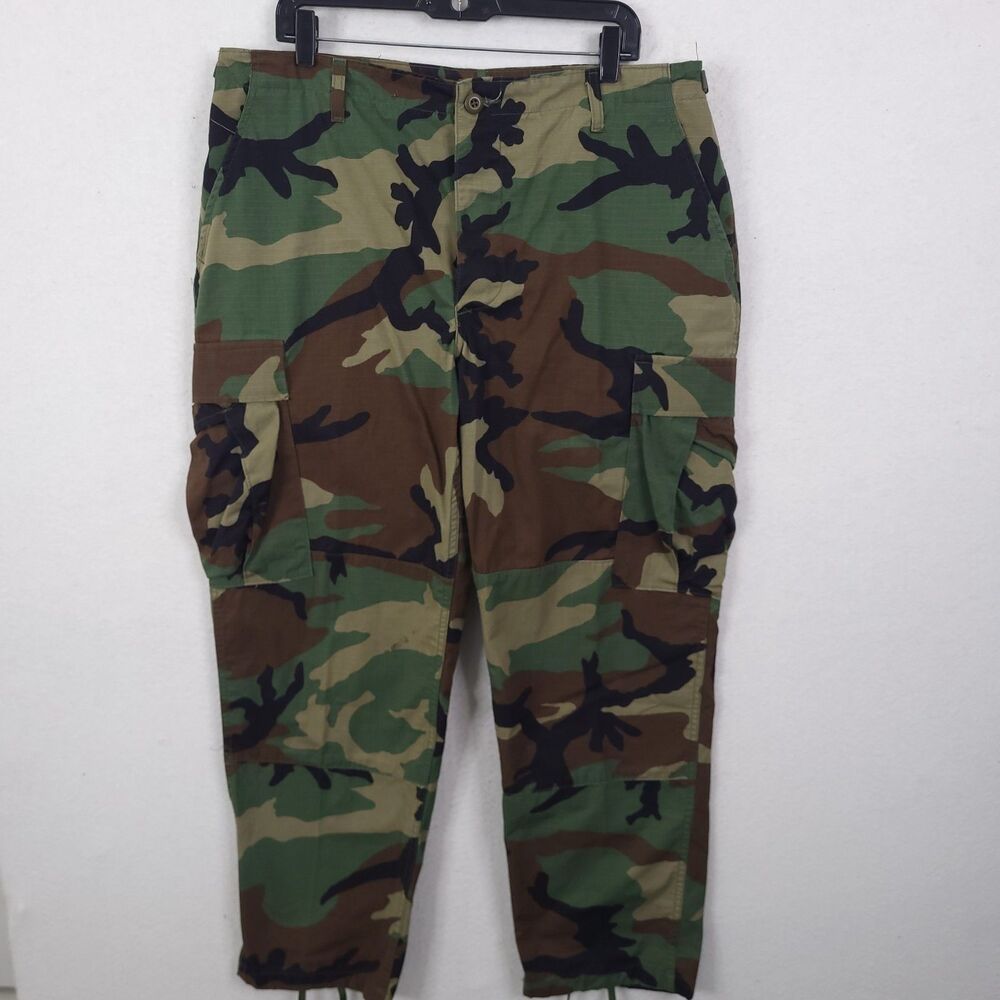 US Military Woodland Camo BDU Combat Pants Large Short 36x29 Camo Army Outdoor